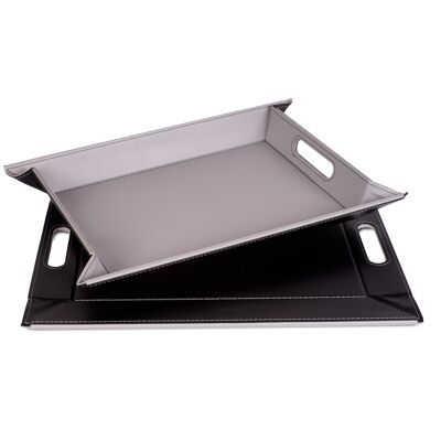 DUO - reversible tray, gray / black, small