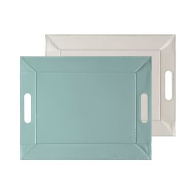 DUO - reversible tray, mint / ivory, small