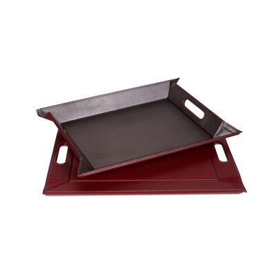 DUO - reversible tray, anthracite / burgundy, small