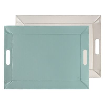 DUO - reversible tray, mint / ivory, large
