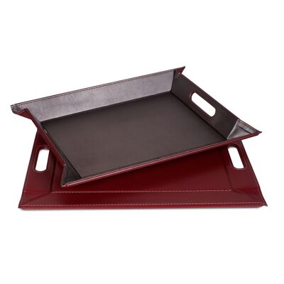 DUO - reversible tray, anthracite / burgundy, large