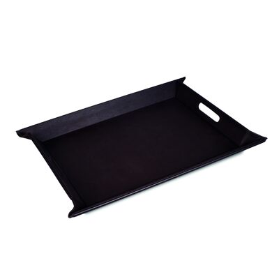 Vintage - tray with real leather effect, small