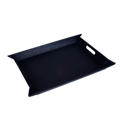 Vintage - tray with real leather effect - small