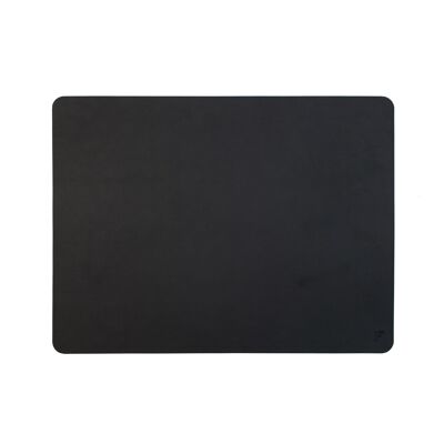 Recycled leather placemat, rectangular, black
