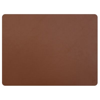 Recycled leather placemat, rectangular, light brown