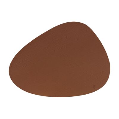 Set de table en cuir recyclé, galet, marron clair