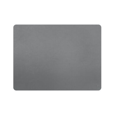Recycled leather placemat, rectangular, gray