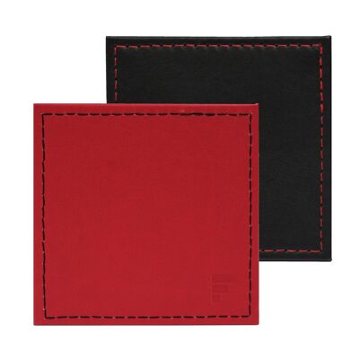 Coaster red / black, synthetic leather, set of 4