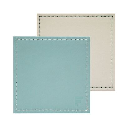 Coaster mint / ivory, synthetic leather, set of 4