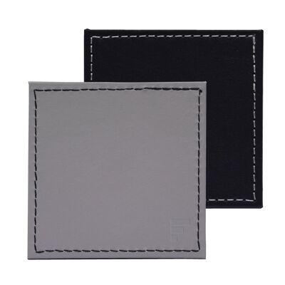 Coaster gray / black, synthetic leather, set of 4