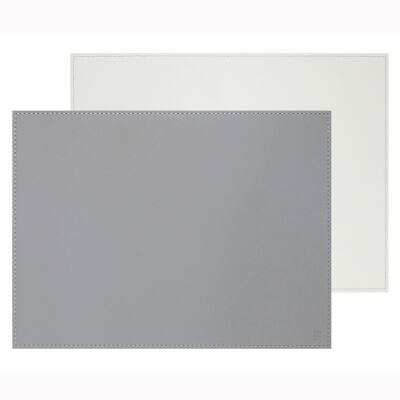 DUO - tovaglietta rettangolare, grigio / bianco
