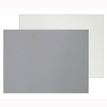 DUO - set de table rectangulaire, gris / blanc 1