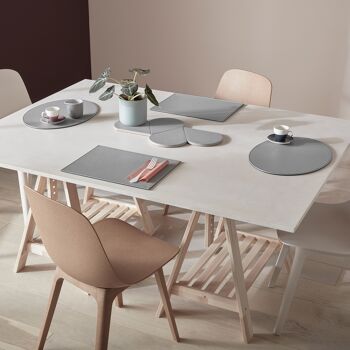 DUO - set de table rectangulaire, gris / blanc 2