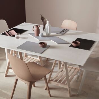 DUO - set de table rectangulaire, gris / blanc 3