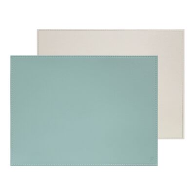 DUO - set de table rectangulaire, menthe / gris