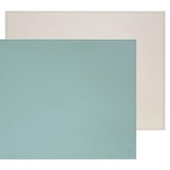 DUO - set de table rectangulaire, menthe / gris 2