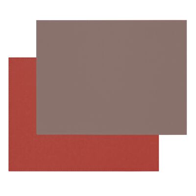 DUO - rectangular placemat, anthracite metallic / burgundy