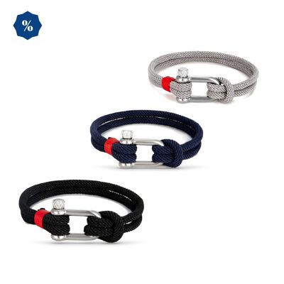 Set de 3 Pulseras Mosquetón