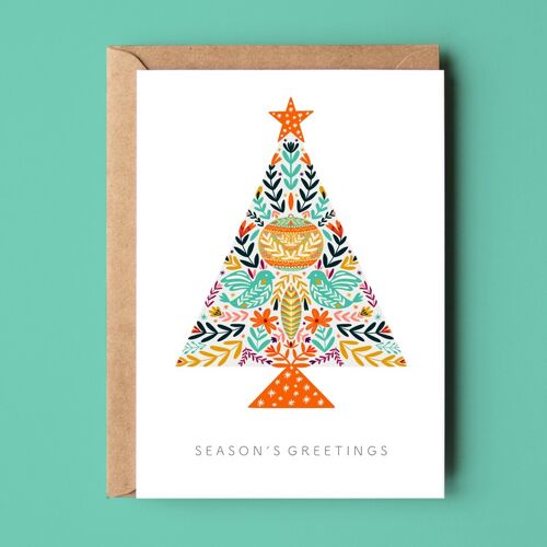 Season's Greetings Christmas Tree Greetings Card