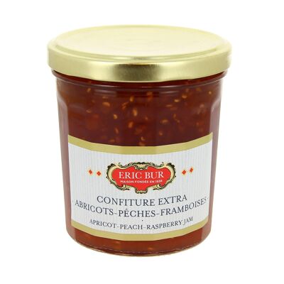 Confiture peche-abricot-framboise 370g