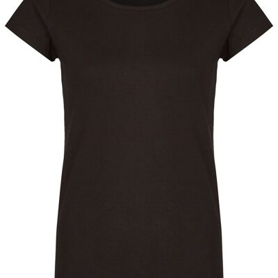 T-shirt basic organica girocollo (donna) Nr.2 GOTS (nero)