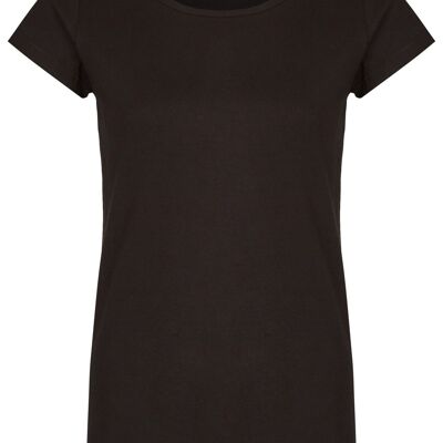 Basic organic T-shirt round neck (ladies) Nr.2 GOTS (black)