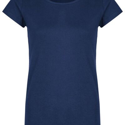 T-shirt basic organica girocollo (donna) Nr.2 GOTS (azzurro)