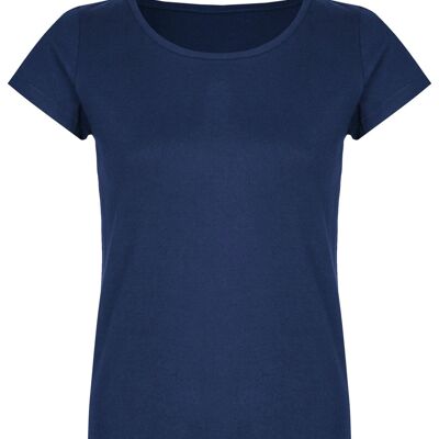 T-shirt basic organica girocollo (donna) Nr.2 GOTS (azzurro)