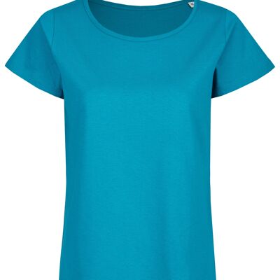 Basic organic T-shirt round neck (ladies) Nr.2 GOTS (petrol)