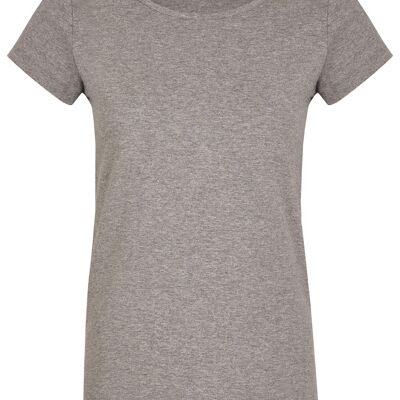 T-shirt basic organica girocollo (donna) Nr.2 GOTS (grigio)