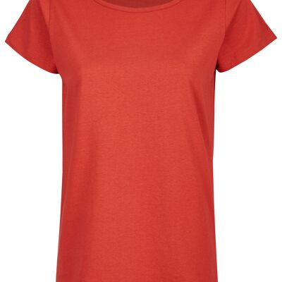 T-shirt basic organica girocollo (donna) Nr.2 GOTS (rosso)