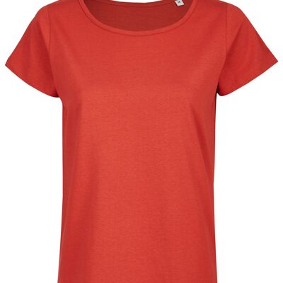 T-shirt basic organica girocollo (donna) Nr.2 GOTS (rosso)