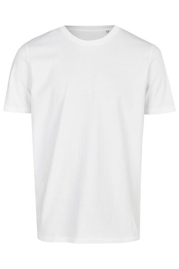 T-shirt bio basique col rond (homme) Nr.3 GOTS (blanc)