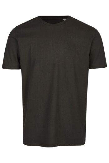 T-shirt bio basique col rond (homme) Nr.3 GOTS (noir)