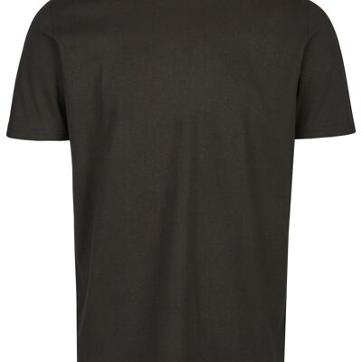 Camiseta orgánica básica de cuello redondo (hombre) Nr.3 GOTS (negro)