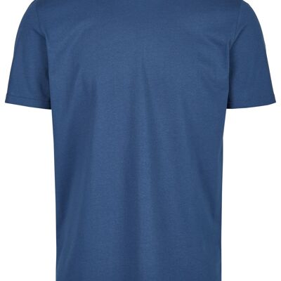 T-shirt bio basique col rond (homme) Nr.3 GOTS (azur)