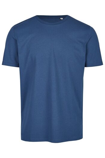 T-shirt bio basique col rond (homme) Nr.3 GOTS (azur)