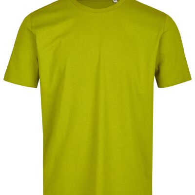 Camiseta orgánica básica de cuello redondo (hombres) Nr.3 GOTS (verde helecho)