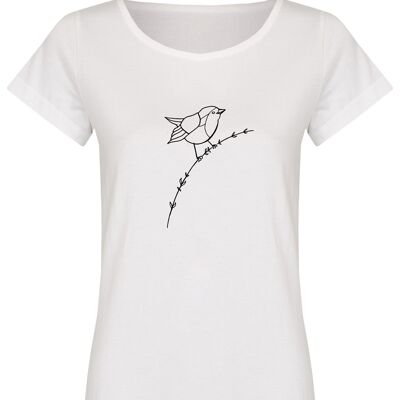 Camiseta orgánica básica (damas) n. ° 2 robin (blanco)