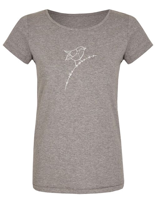 Basic Bio T-Shirt (ladies) Nr.2 Rotkehlchen ( Grau)