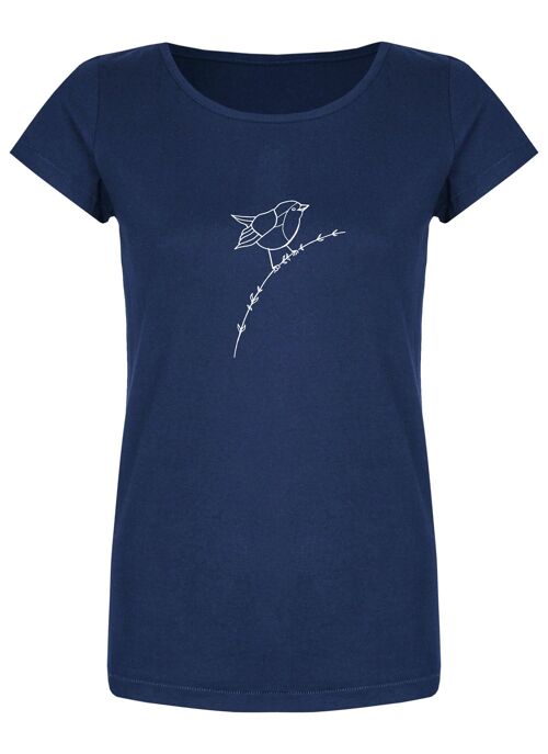 Basic Bio T-Shirt (ladies) Nr.2 Rotkehlchen (Azur)