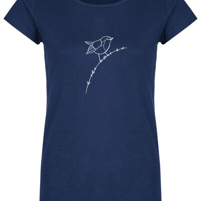 T-shirt basic organica (donna) No.2 pettirosso (azzurro)