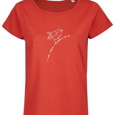 T-shirt organica di base (donna) No.2 pettirosso (rosso)