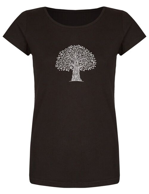 Basic Bio T-Shirt (ladies) Nr.2 tree life (Schwarz)