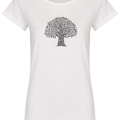 T-shirt basic organica (donna) n.2 albero della vita (bianco)