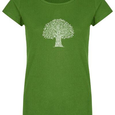 Basic organic T-shirt (ladies) No. 2 tree life (green)