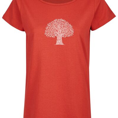 T-shirt organica base (donna) No. 2 albero della vita (rosso)
