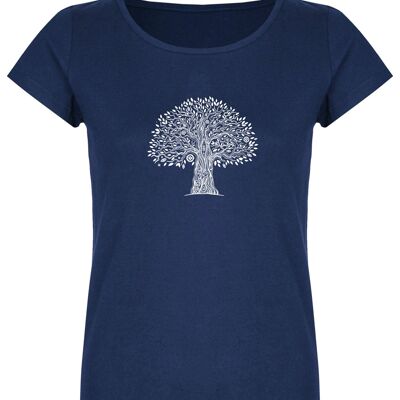 T-shirt basic organica (donna) n.2 albero della vita (azzurro)