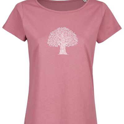 Basic organic t-shirt (ladies) no.2 tree life (lilac)