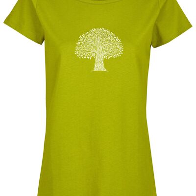 T-shirt basic organica (donna) No. 2 albero della vita (verde felce)